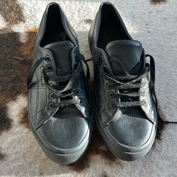 Superga like new real leather sneakers size USA 10 - Picture 8 of 8